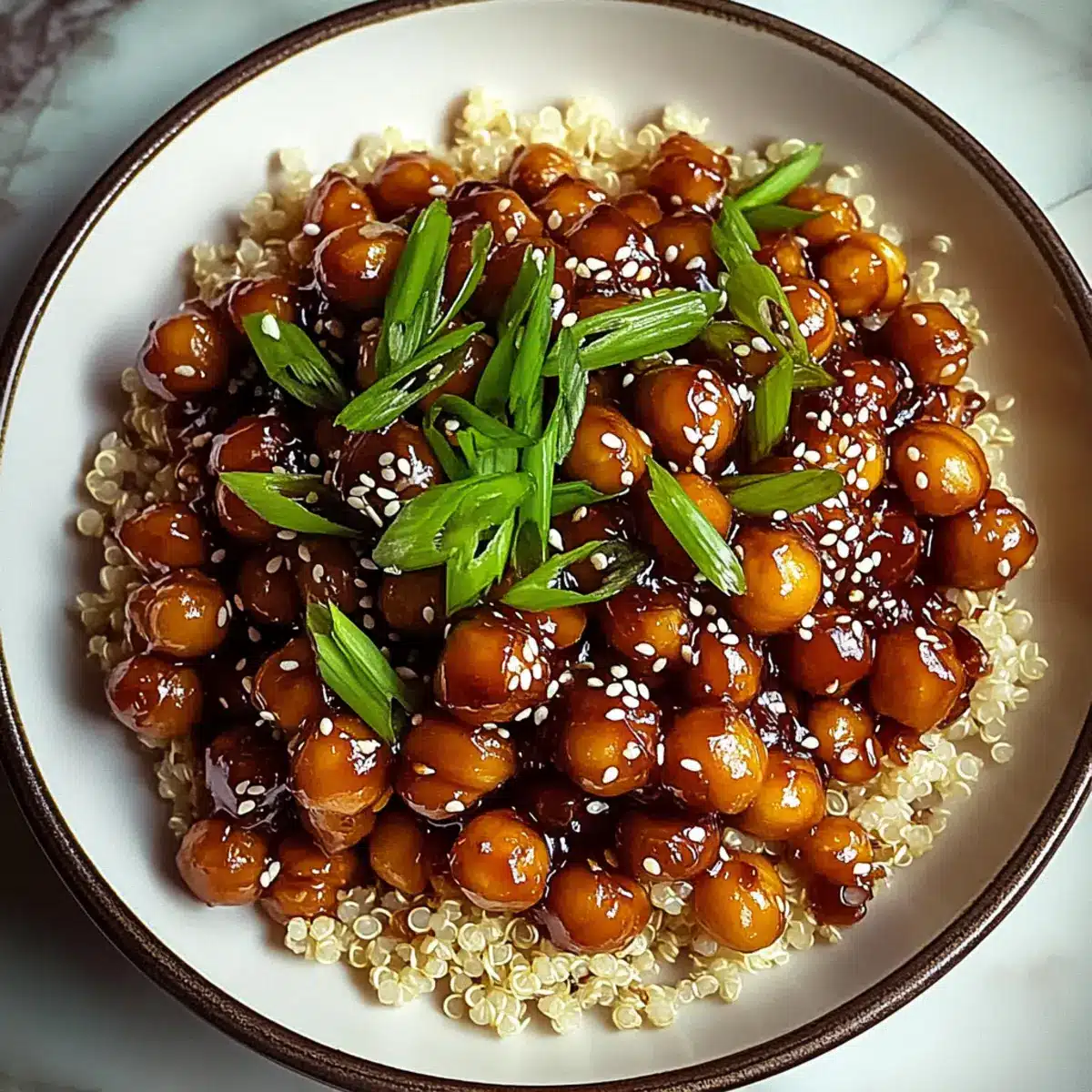 Vegan Sticky Sesame Chickpeas