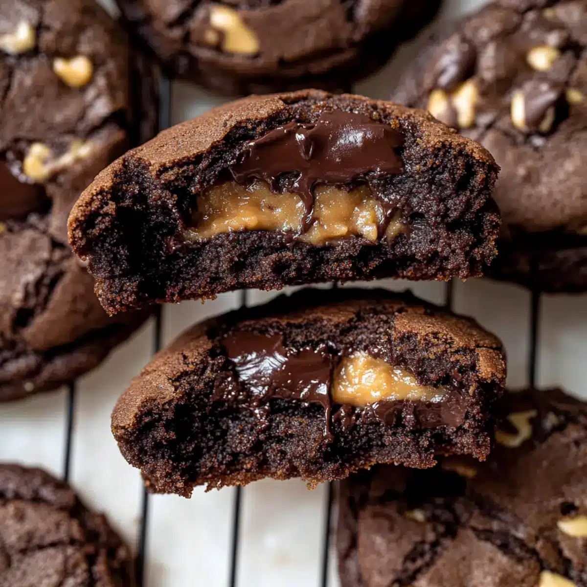 Chocolate Peanut Butter Filled Cookies