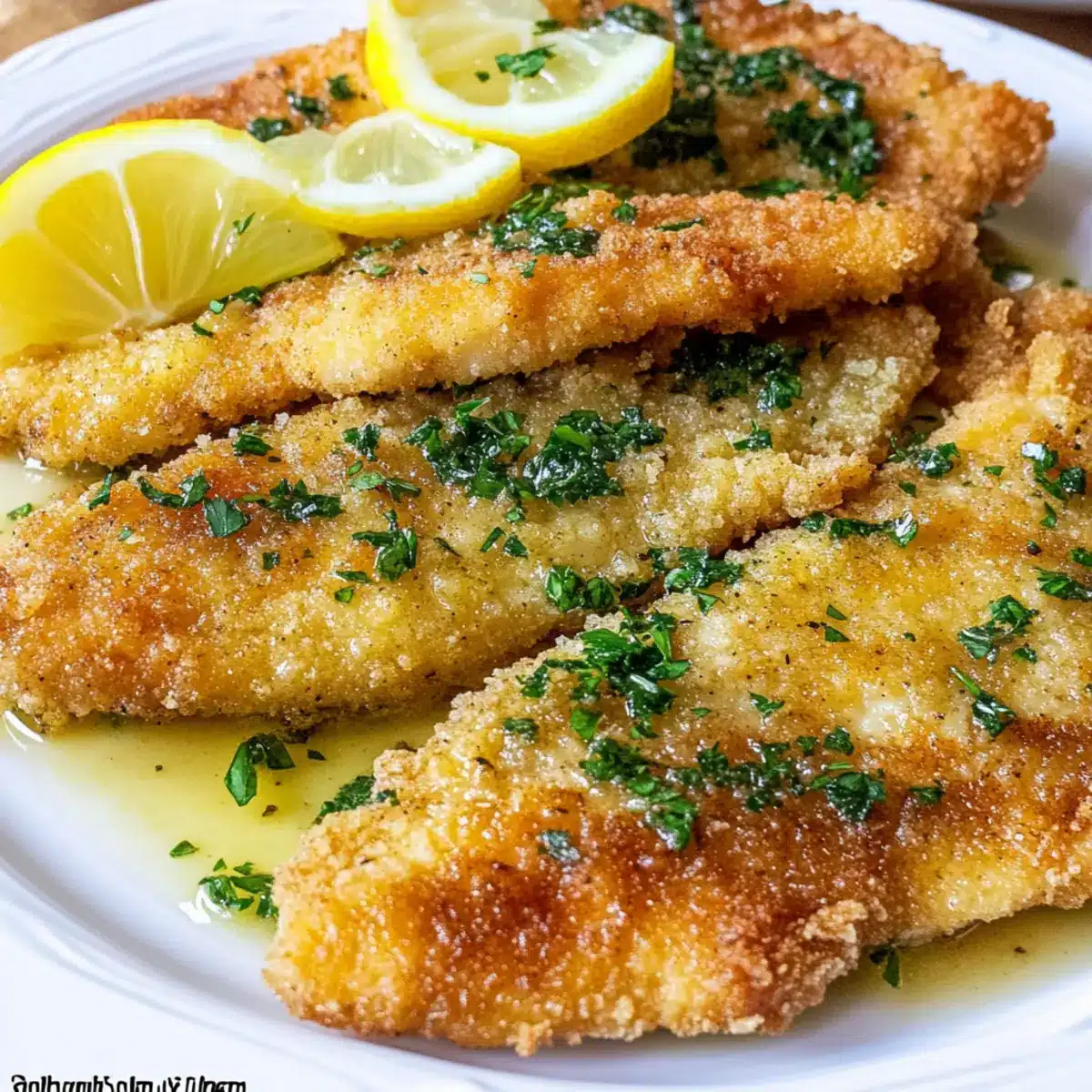 Crispy Chicken Salmoriglio with Zesty Herb Sauce Delight