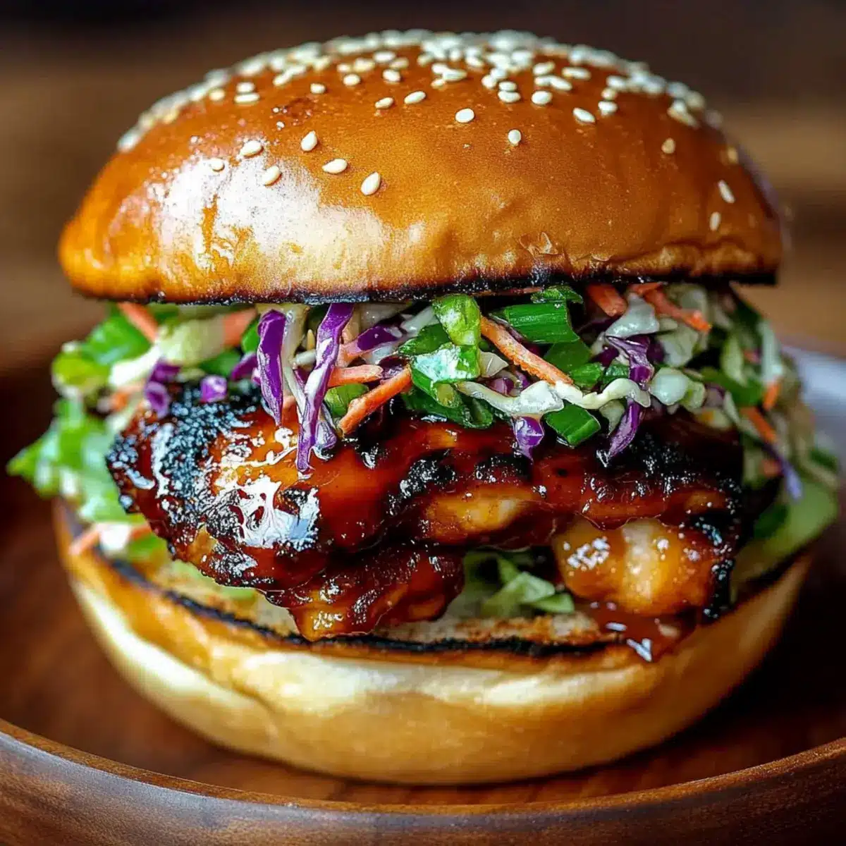 Irresistible Korean BBQ Chicken Sandwich with Cabbage Slaw