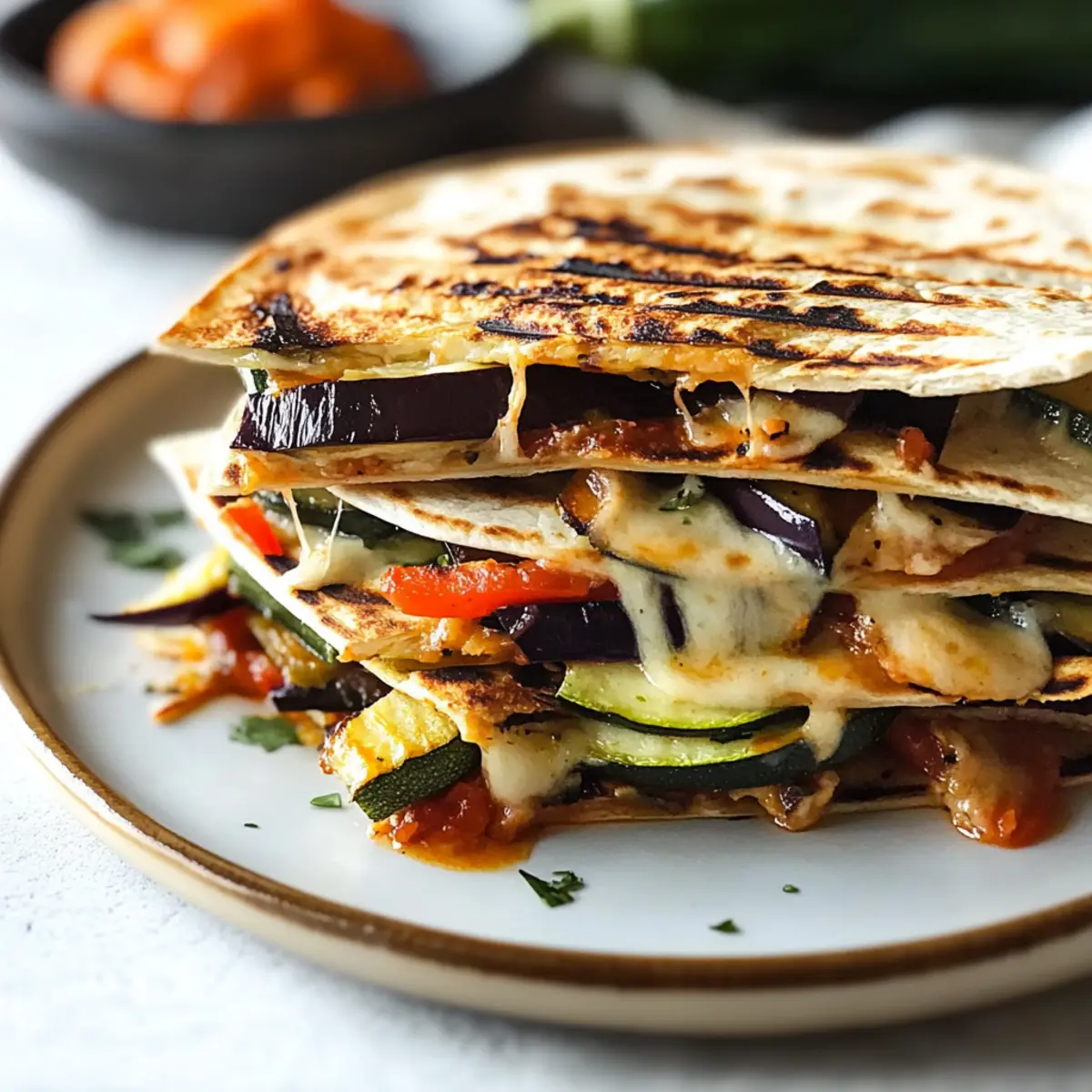 Grilled Vegetable Vegan Quesadillas for Happy Taste Buds