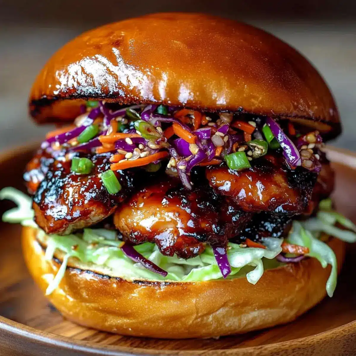 Irresistible Korean BBQ Chicken Sandwich with Cabbage Slaw