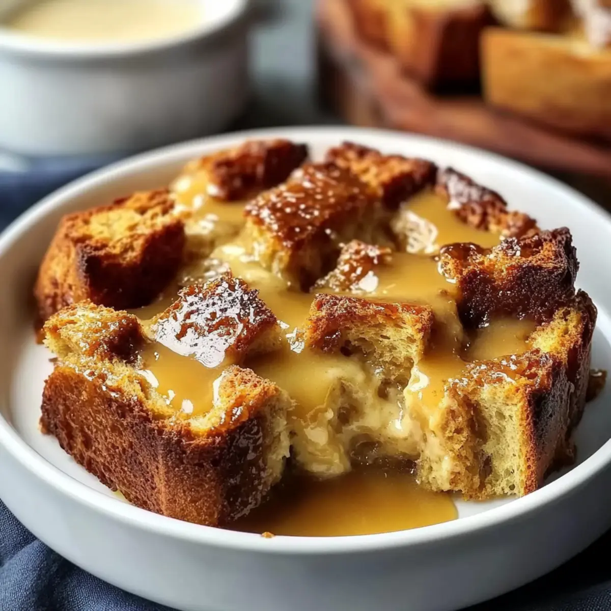 Bread Pudding Recipe with Vanilla Caramel Sauce