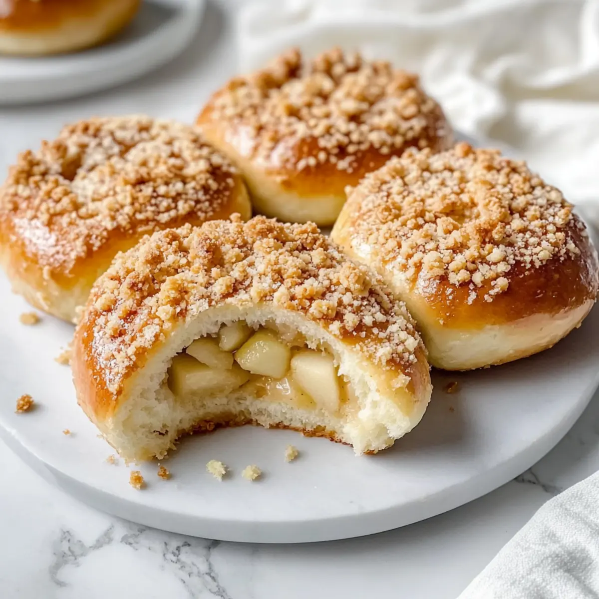 Irresistible Apple Cheesecake Buns with Crumble Topping Delight