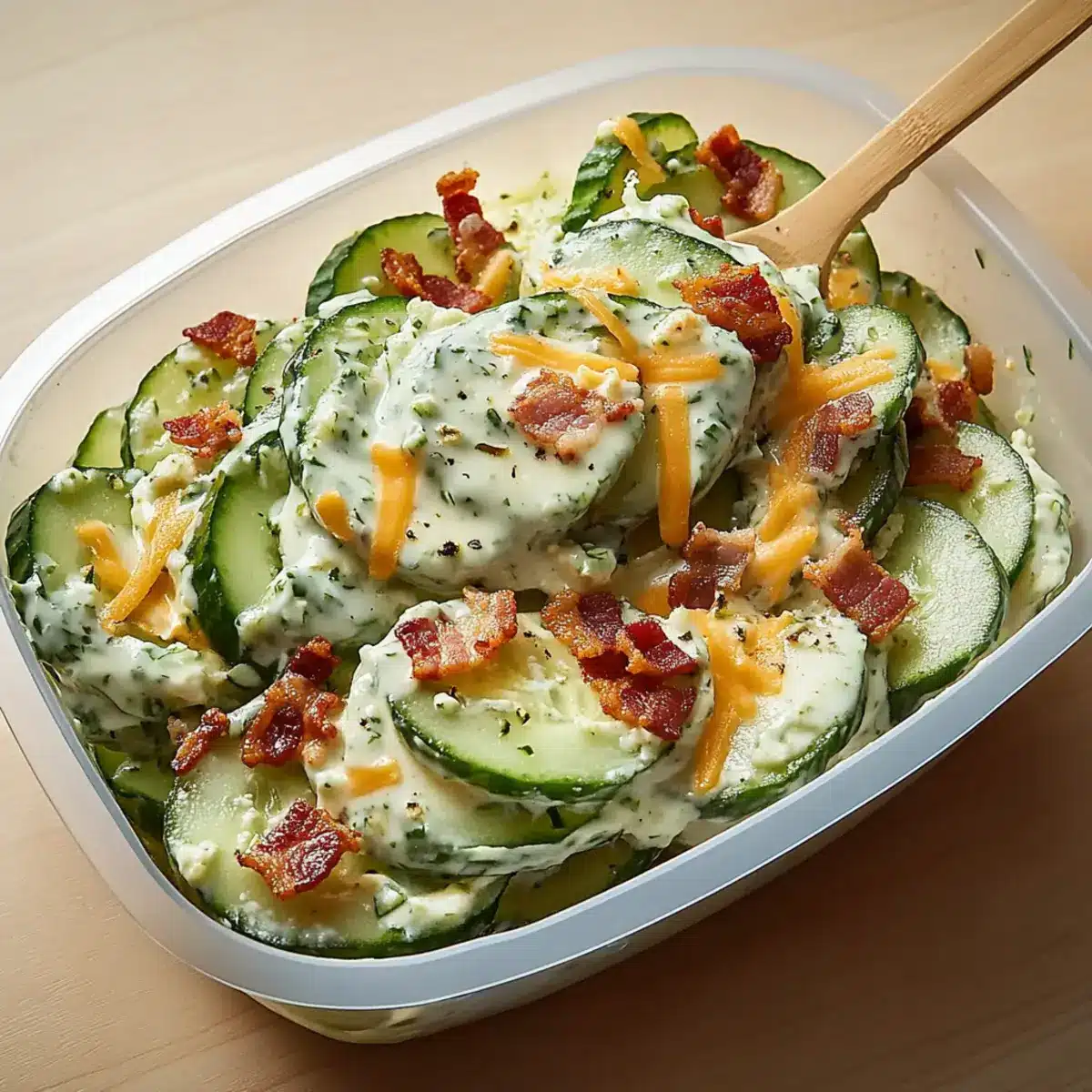 Crispy Cucumber Snack with Cheddar and Bacon Bliss